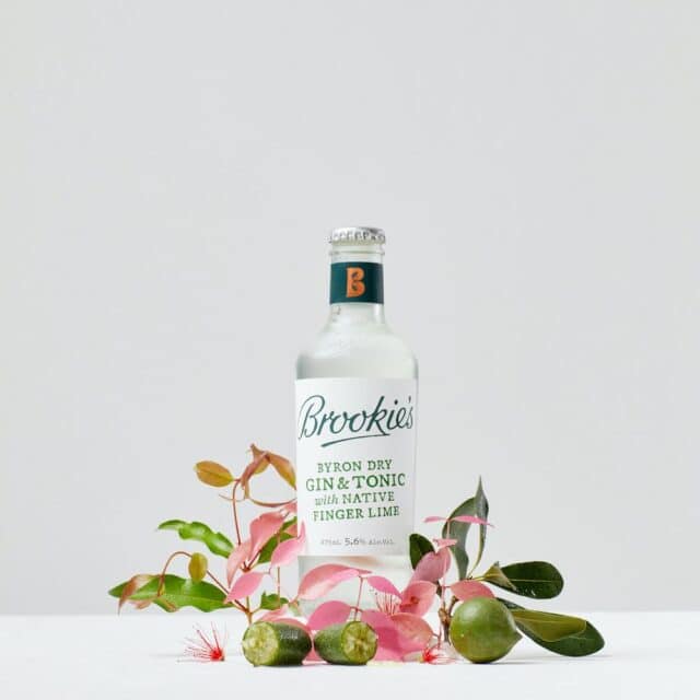 Brookie’s Byron Dry Gin & Tonic with Native Finger Lime (275mL x 4) - drinkswithdave
