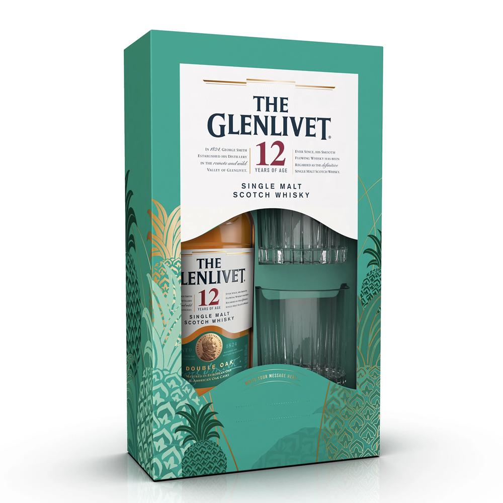 The Glenlivet 12 Year Old Whisky Glass Gift Pack (700mL) - drinkswithdave